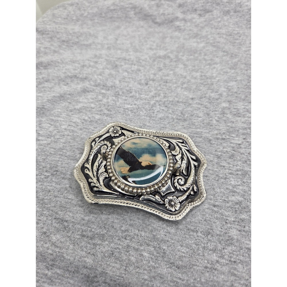 Large Filigree Southwestern Bald Eagle Resin Americana Western Belt Buckle